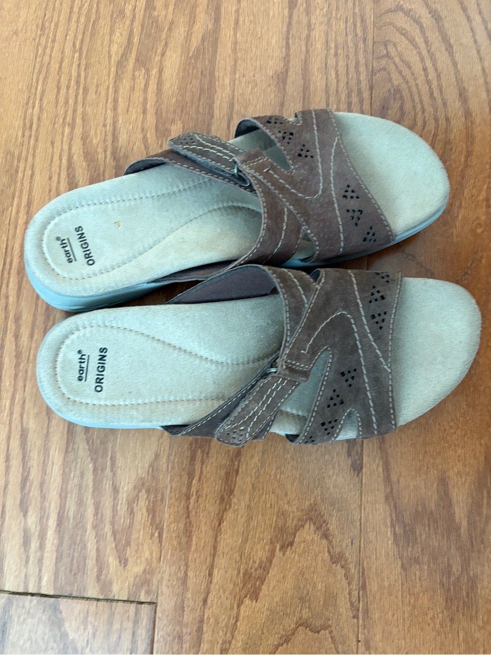 NWOT Earth Origins Brown Suede Slide Sandals